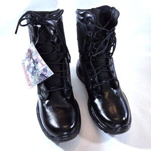 NIB Rocky 8" Lug Sole Black Leather Tactical Boots Size 8.5